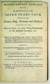 ITALY STEVENS, SACHEVERELL. Miscellaneous Remarks made . . . in a late Seven Years Tour through France, Italy [etc.]. 1756